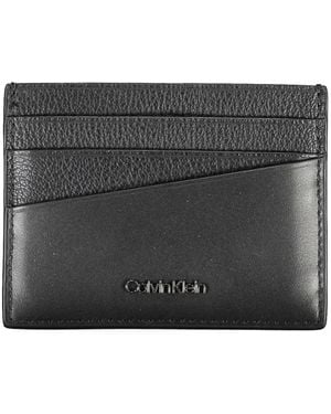 Calvin Klein Grained Leather Cardholder - Grey