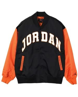 Nike Logo-Lettering Bomber Jacket - Black