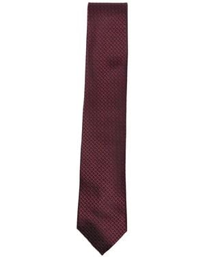 ZEGNA Geometric-Pattern Silk Tie - Purple