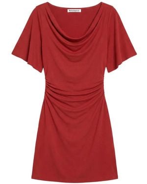 Reformation Gerafftes Nina Minikleid Aus Strick - Rot