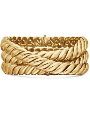 David Yurman 18Kt Sculpted Cable Triple Wrap Bracelet (8.5Mm) - Metallic