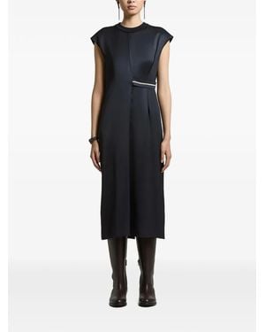 Peserico Chain-Detail Pleated Midi Dress - Blue