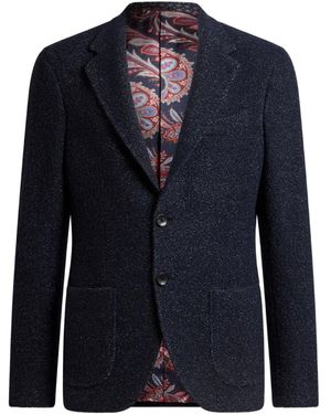 Etro Single-Breasted Blazer - Blue