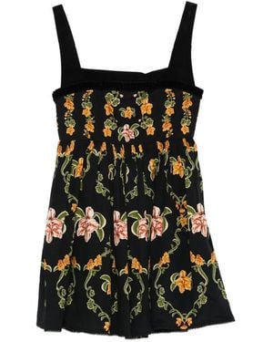 Agua Bendita Barbara Floral Mini Dress - Black
