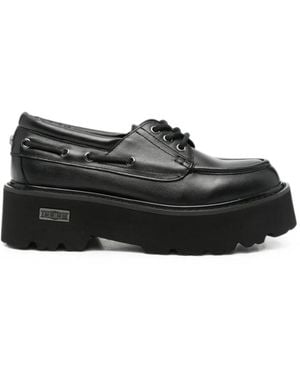 Cult Rocky Platform Lace-Up Loafers - Black