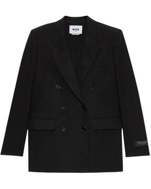 MSGM Double-Breasted Blazer - Black