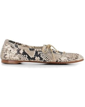 Alexander Hotto Snakeskin-Print Slippers - White