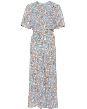 Saloni Isa Ruffled Midi Dress - White