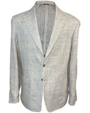 Luciano Barbera Blazer À Carreaux Et Revers Crantés - Grey