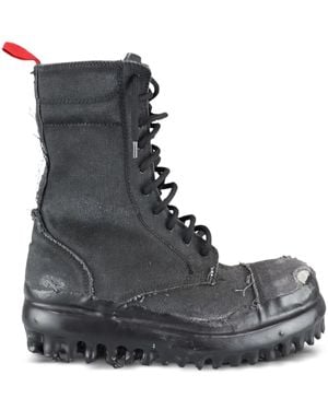 424 Stivali Miner Con Frange - Nero