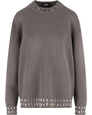 Fendi Maglione Girocollo - Grigio