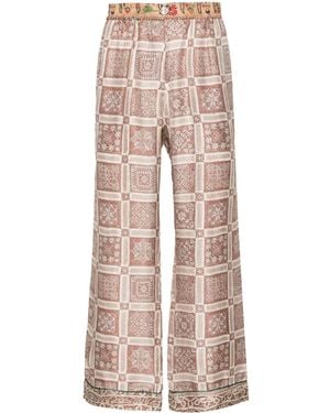 Pierre Louis Mascia Aloe Silk Trousers - Natural
