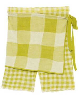 YANYAN KNITS Checked Shorts - Yellow