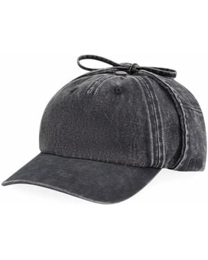 Arte' Faded Ear-Flap Cap - Black