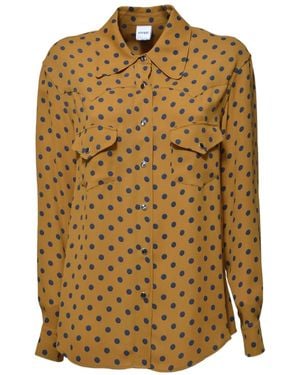 Aspesi Camisa con lunares estampados - Marrón