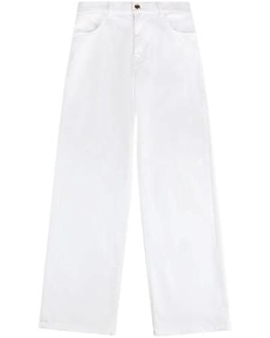 Fay Logo-Patch Five-Pocket Jeans - White