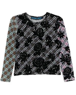 Chopova Lowena Picnic Check Top - Black