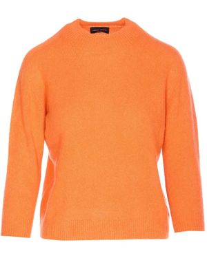 Roberto Collina Crew-Neck Long-Sleeve Sweater - Orange