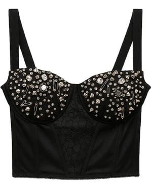 John Richmond Studded Bustier Top - Black
