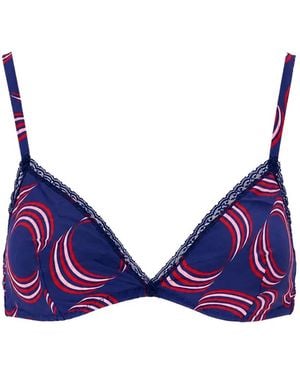 Laura Urbinati Soutien-Gorge Imprimé Bordé De Dentelle - Purple