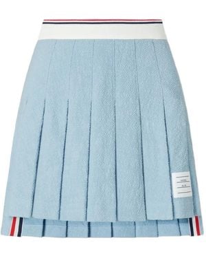 Thom Browne Pleated Mini Skirt - Blue
