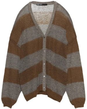 Bimba Y Lola Gestreifter Toffeefarbener Wollcardigan - Braun