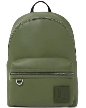 KARL LAGERFELD ロゴパッチ バックパック - グリーン
