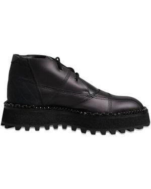 Dolce & Gabbana Quilted Chain-Trim Biker Boots - Black