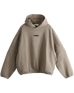 Fear Of God Logo-Patch Hoodie - Brown