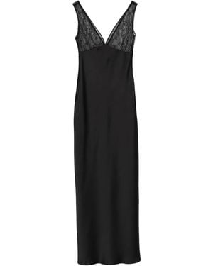Atu Body Couture Lace-Panel Gown - Black