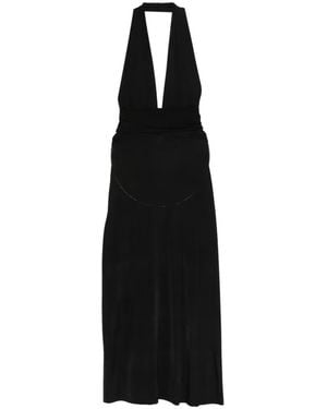 AYA MUSE Zirra V-Neck Midi Dress - Black