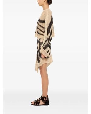 PUCCI Marmo-Print Linen Asymmetrical Skirt - White