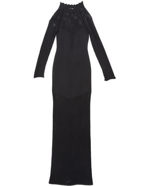 Fleur du Mal Pointelle-Knit Scalloped Dress - Blue