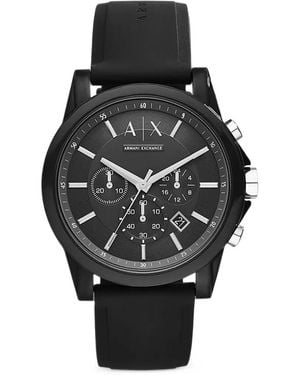 ARMANI EXCHANGE Chronograph 44Mm Watch - Black