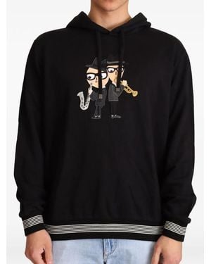 Dolce & Gabbana Musician Hoodie Met Print - Zwart