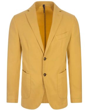 RUSSO CAPRI Oxford Button Blazer - Yellow