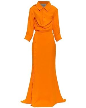 Balenciaga Off-Shoulder Dress - Orange