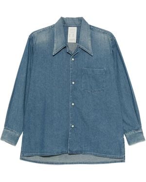 Kuro Camisa Vaquera Con Bolsillo En El Pecho - Azul