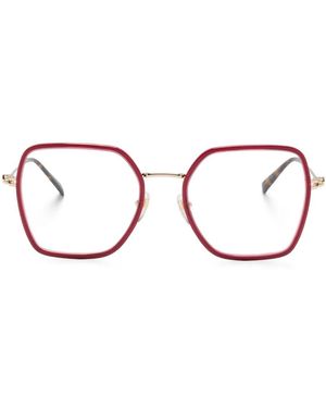 Gucci Brille Mit Eckigem Gestell - Rot