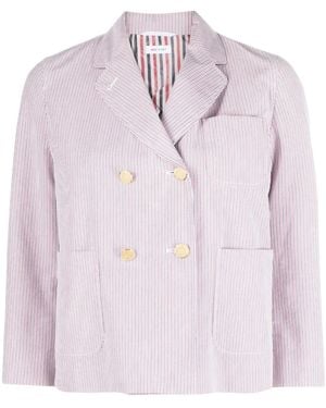 Thom Browne Striped Double-Breasted Jacket - Pink