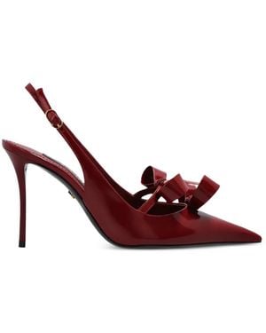 Dolce & Gabbana Bow-Detail Slingback Court Shoes - Red