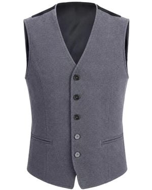 CoSTUME NATIONAL V-Neck Button-Up Waistcoat - Blue