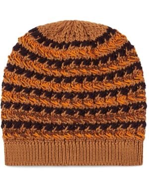 Etro Bonnet En Laine Vierge À Rayures - Brown
