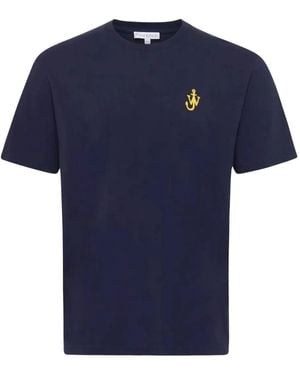 JW Anderson Anchor-Embellished Cotton T-Shirt - Blue