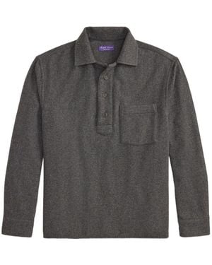 Ralph Lauren Herringbone-Weave Long-Sleeve Shirt - Grey