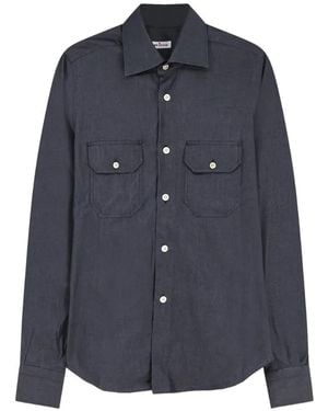 Kiton Camisa Con Bolsillos - Azul