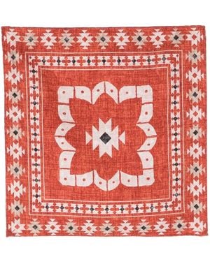 Brunello Cucinelli Graphic-Print Pocket Square - Red