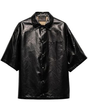Prada レザー シャツ - ブラック