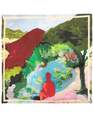 Stine Goya Summer House Sjaal Met Print - Groen