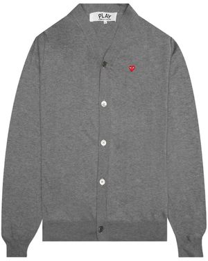 COMME DES GARÇONS PLAY Heart-Patch Cardigan - Grey